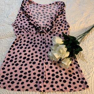 5/$20 Lemon Tart Sleeveless Polka Dot Top